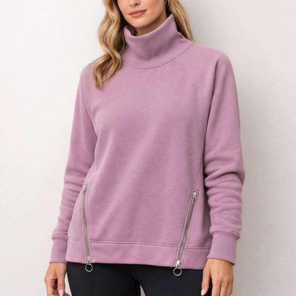 Athleta Cozy Karma‎ Side Zip Funnel Neck Sweatshirt XS